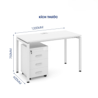 Bàn Làm Việc Văn Phòng Chân Sắt Chân Oval - BLV37