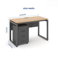 Bàn Làm Việc Chân Vuông Yếm Che Lửng - BLV47