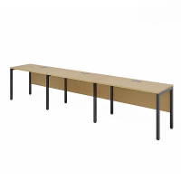 Cụm Bàn Làm Việc 3 Người Chân Sắt Có Yếm - BC44