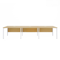 Cụm Bàn Làm Việc 3 Người Chân Sắt Có Yếm - BC44