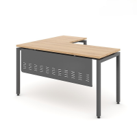 Bàn Làm Việc Góc L Yếm Sắt Che Lửng - BLV65