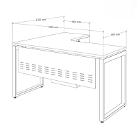 Bàn Làm Việc Góc L Có Yếm Che Lửng - BLV66