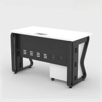 Bàn Làm Việc Chân Sắt Uốn Có Yếm Che - BLV84