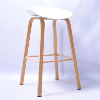 Ghế Bar Mặt Nhựa Chân Gỗ - QB9