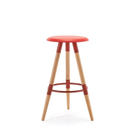 Ghế Bar 3 Chân Gỗ Mặt Nhựa - QB12