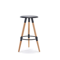 Ghế Bar 3 Chân Gỗ Mặt Nhựa - QB12