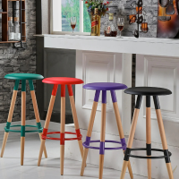 Ghế Bar 3 Chân Gỗ Mặt Nhựa - QB12