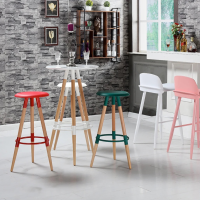 Ghế Bar 3 Chân Gỗ Mặt Nhựa - QB12