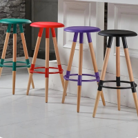 Ghế Bar 3 Chân Gỗ Mặt Nhựa - QB12