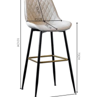 Ghế Bar Bọc Da Chân Sắt Tĩnh Điện - QB35