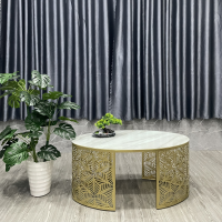 Bàn Trà Sofa Chân Sắt Nghệ Thuật Mạ Vàng - BT21
