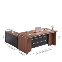 Bàn Giám Đốc Góc L Viền Sọc 1m6x80 - BGĐ69