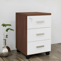 Hộc Tủ Di Động 3 Ngăn Màu Trắng Pha Nâu - TP23