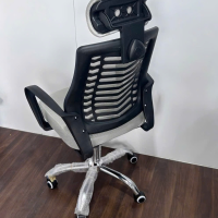 Ghế Xoay Văn Phòng Lưng Lưới Xám Tựa Đầu Êm Ái - GX87