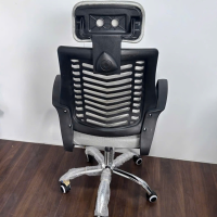 Ghế Xoay Văn Phòng Lưng Lưới Xám Tựa Đầu Êm Ái - GX87