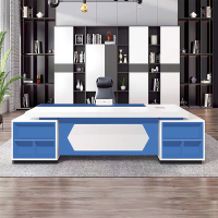 Bàn Giám Đốc Gỗ MDF Họa Tiết Lục Giác Nổi Bật - BGĐ139