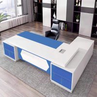 Bàn Giám Đốc Gỗ MDF Họa Tiết Lục Giác Nổi Bật - BGĐ139