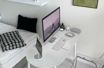 Bàn làm việc hình vòm đa năng có tủ tài liệu hiện đại