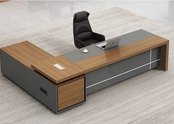 Kiểu bàn chữ L giúp không gian làm việc thoải mái hơn 