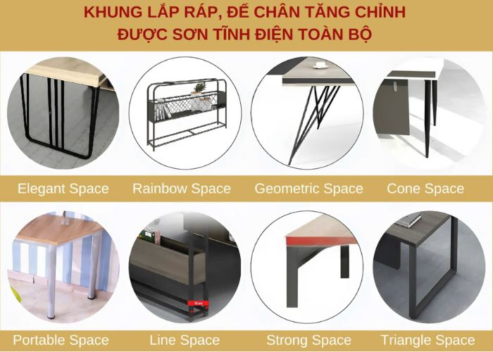 Bề mặt khung được sơn tĩnh điện