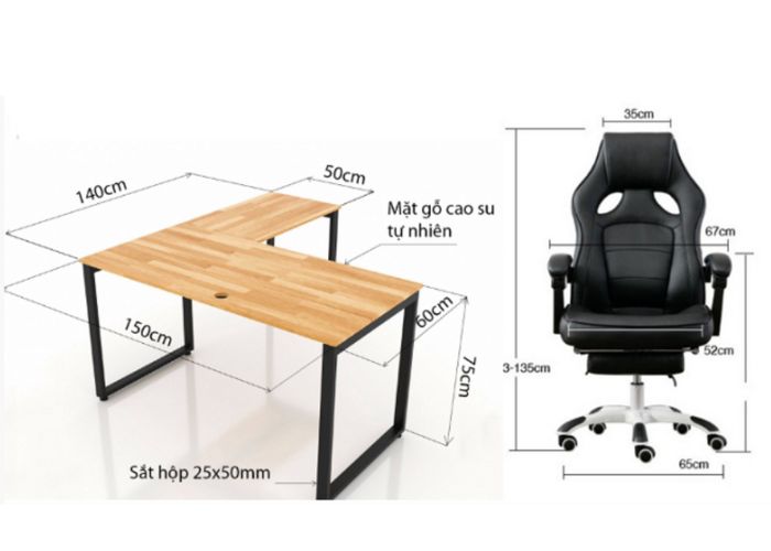 Ưu tiên bàn chuẩn thiết kế công thái học