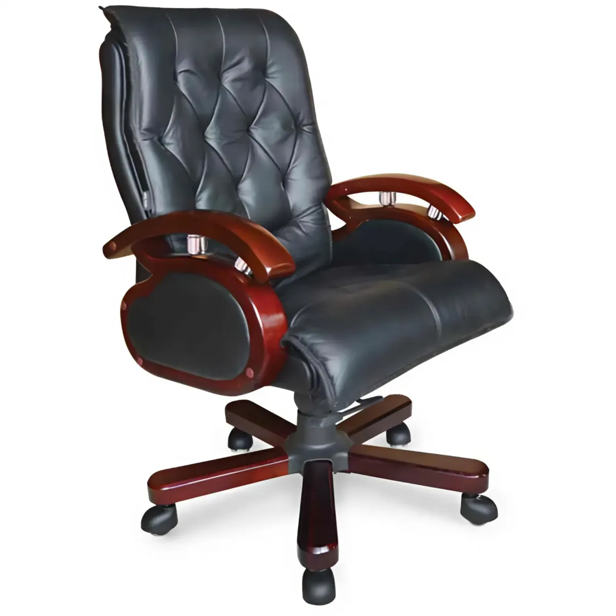 Ghế Giám Đốc Tay Gỗ Lưng Nút Thắt
