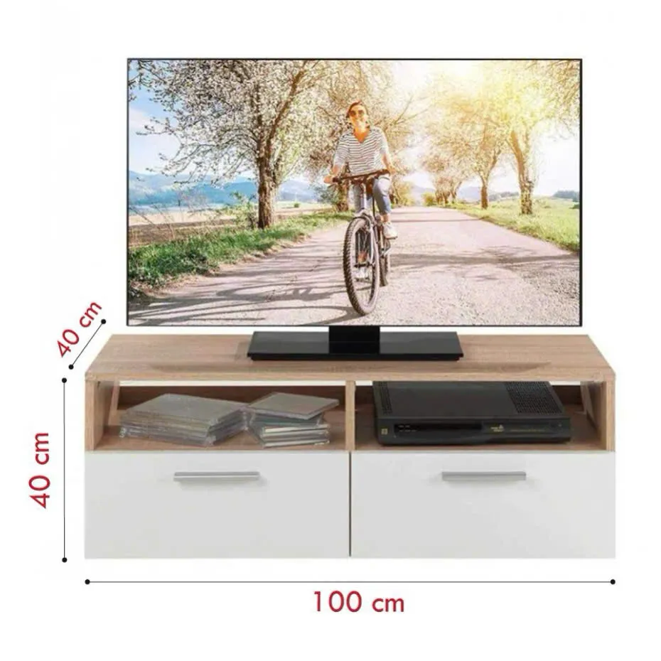 Kệ Tivi Dáng Kích Thước Trung Có Ngăn Kéo Và Kệ Mở Đôi - KTV31