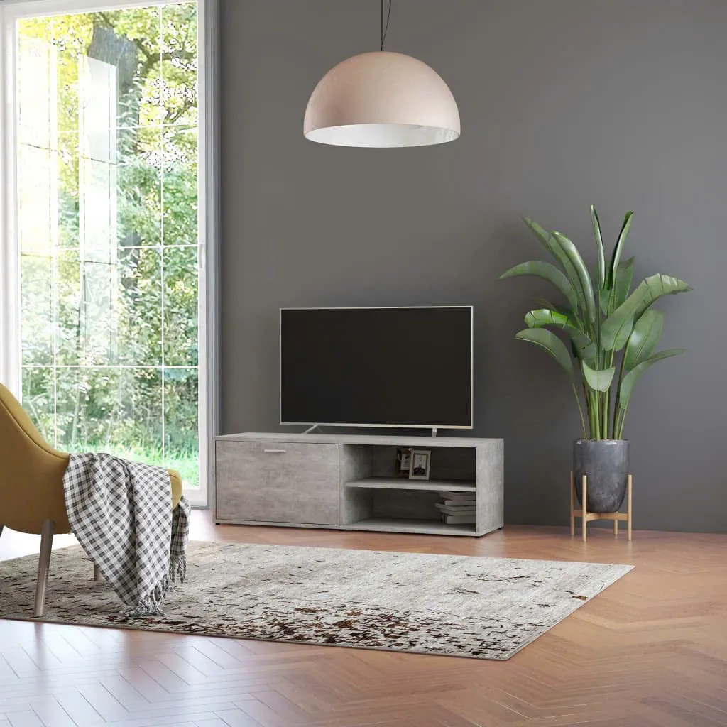 Kệ tivi gỗ MDF dáng thấp, có cánh mở và kệ trang trí mở hai bên, thiết kế hiện đại đặt sát tường, thích hợp cho phòng khách nhỏ gọn.