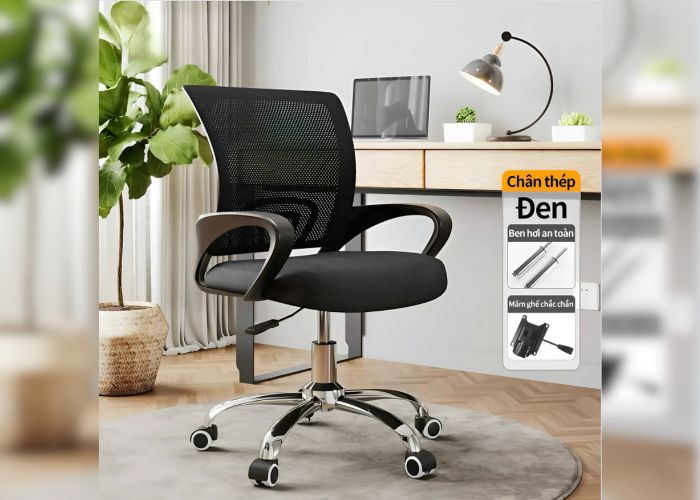 Ghế có lưng lưới thoáng khí, phù hợp phòng đông người