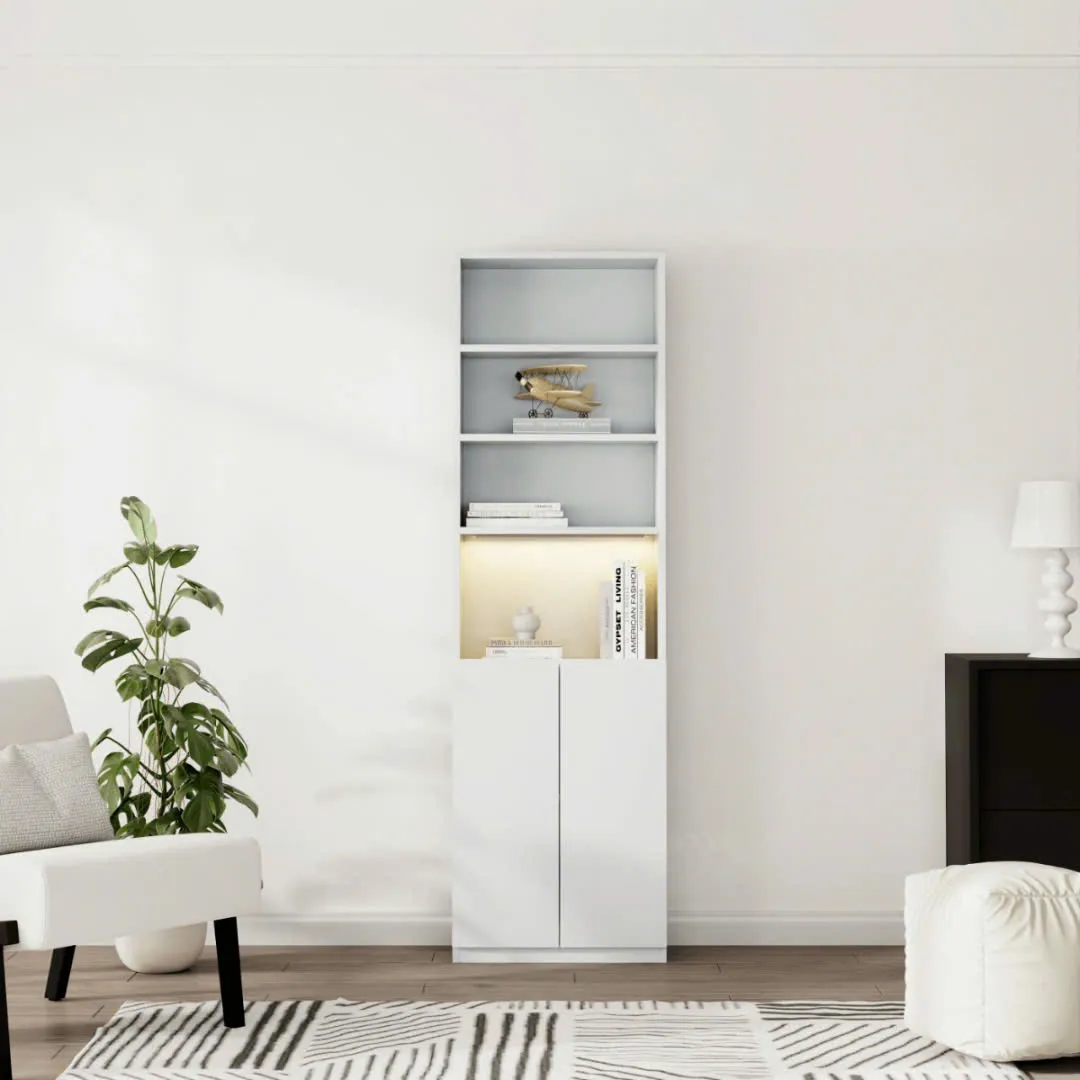 Tủ tài liệu gỗ đứng có kệ mở và phần tủ cánh dưới hiện đại