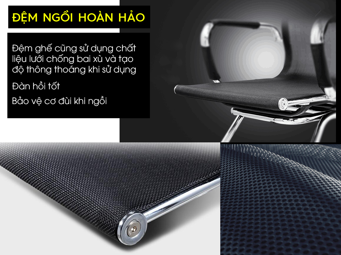 Ghế quỳ lưới lưng trung chân nhún - QLTM1