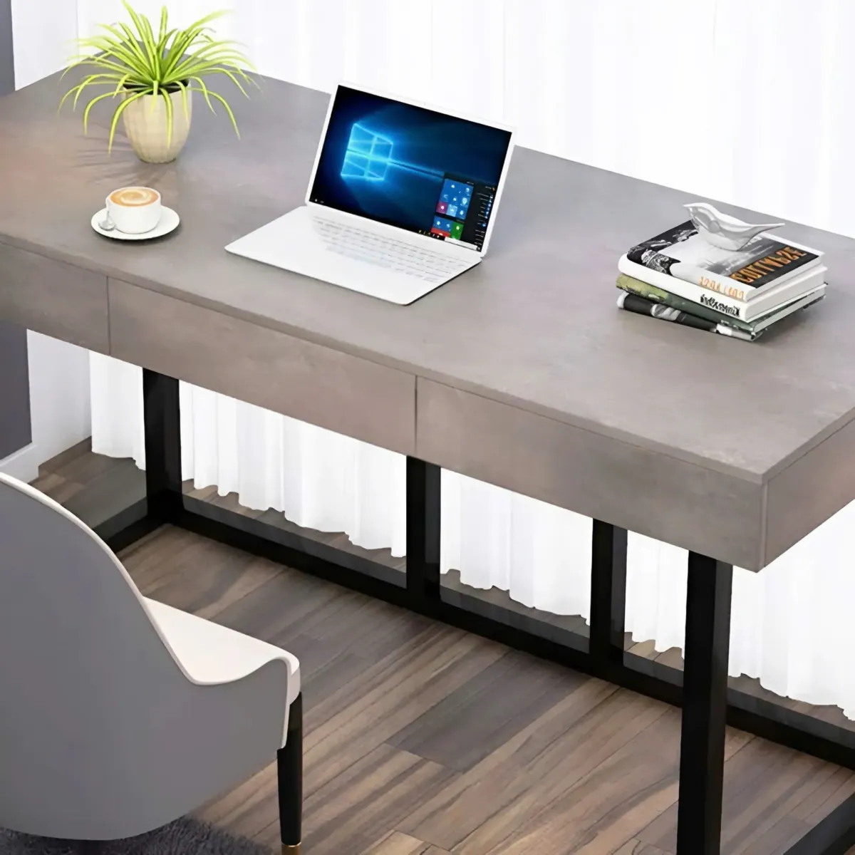 Bàn làm việc chân hộp sắt