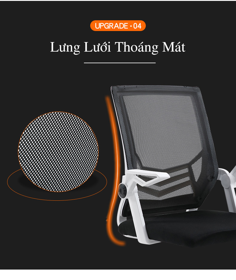 Ghế xoay lưng lưới tay gập - GXTM01