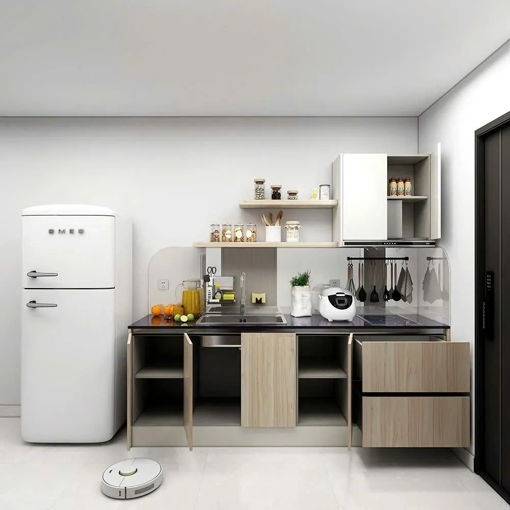 Tủ Bếp Thẳng Tối Giản Cho Căn Hộ Hiện Đại