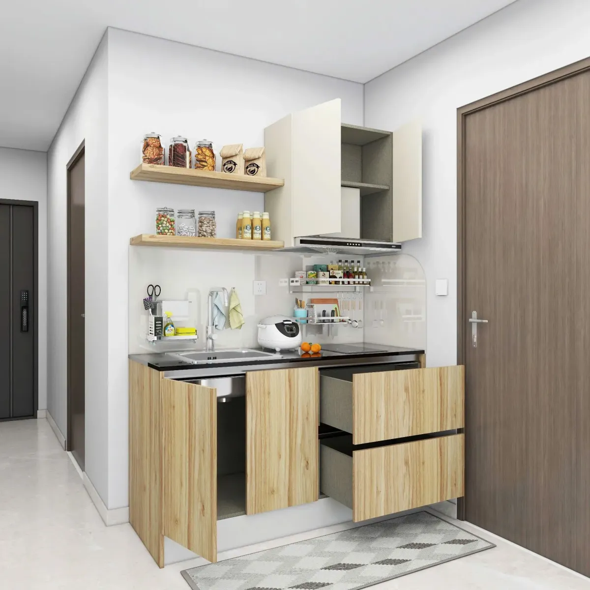 Tủ Bếp Gỗ MDF Tiện Lợi - TB30