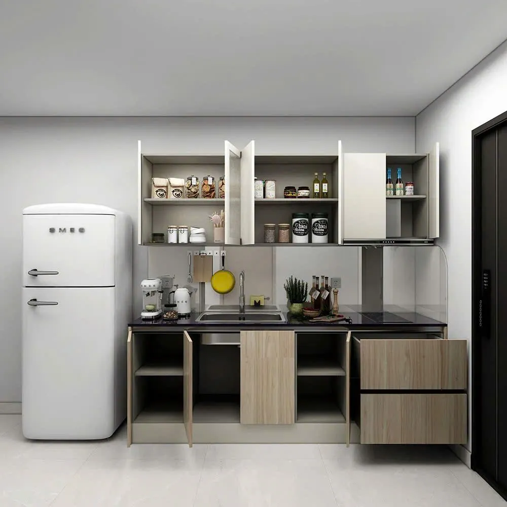 Tủ Bếp Chữ i MDF Cửa Mở Tiện Lợi 