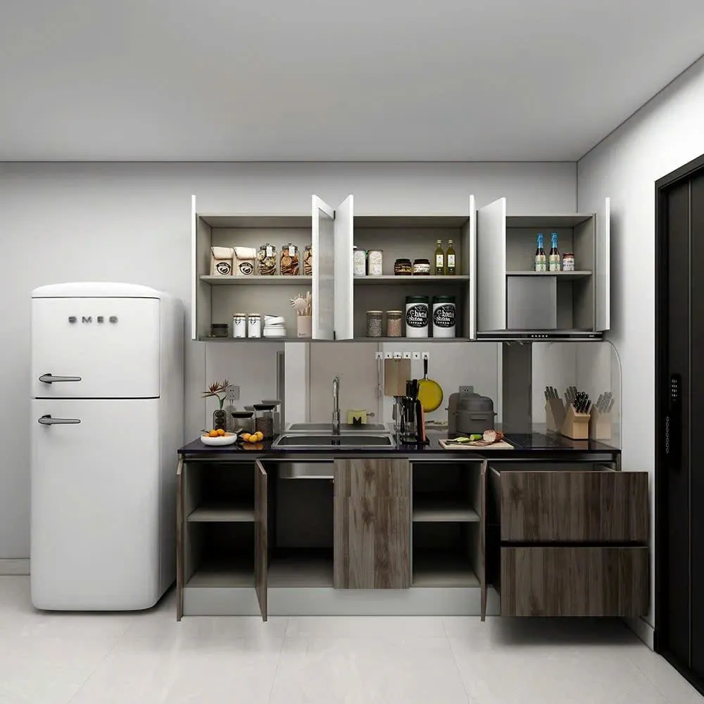 Tủ Bếp Chữ I Tích Hợp Tiện Nghi