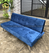 Ghế Sofa Giường Nằm Nhung Màu Xanh Navi - SFTM02