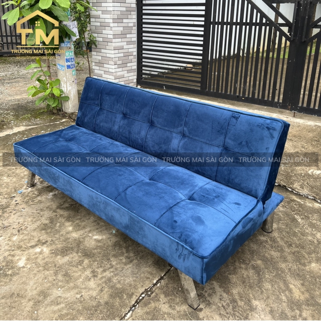 Ghế Sofa Giường Nằm Nhung Màu Xanh Navi - SFTM02