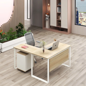 Bàn Làm Việc Chân Sắt Chữ L Yếm Lửng Chắc Chắn - BLV135