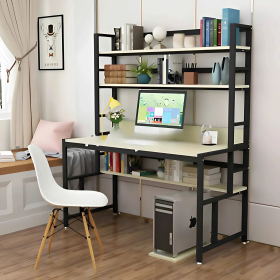 Bàn Làm Việc Chân Sắt Có Kệ Bàn Tiện Lợi - BLV131