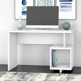 Bàn Làm Việc Gỗ Thiết Kế Tối Giản Kèm Kệ Vuông - BG73