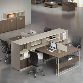 Cụm Bàn Làm Việc 2 Người Liền Kệ Tủ Lưu Trữ - BC103