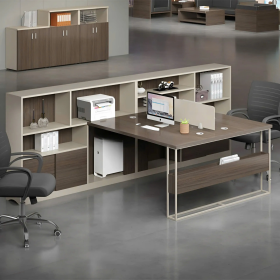 Cụm Bàn Làm Việc 2 Người Thiết Kế Kệ Tủ Đa Chức Năng - BC93
