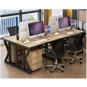Cụm Bàn Làm Việc 4 Người Khung Sắt Chữ K Hiện Đại - BC113