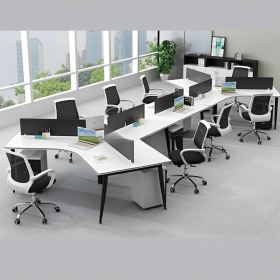 Cụm Bàn Làm Việc 8 Người Lượn Sóng Chân Côn - BC85