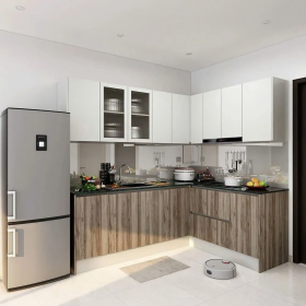 Tủ Bếp Chữ L Vân Sọc Thời Thượng - TB36