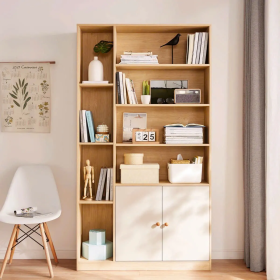 Tủ Tài Liệu Gỗ Đa Ngăn Kết Hợp Kệ Trang Trí - THS281