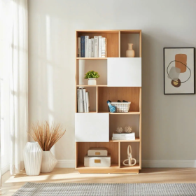 Tủ Tài Liệu Gỗ Nhiều Ngăn Kết Hợp Cánh Mở - THS283