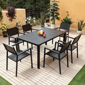 Ghế Cafe Sân Vườn Composite Ngoài Trời Chữ Nhật - SV18